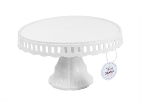 White cake stand plate plastic - cake,