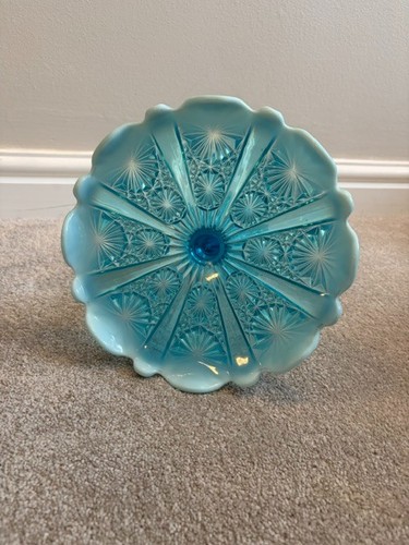 Vintage blue opalescent glass - blue,