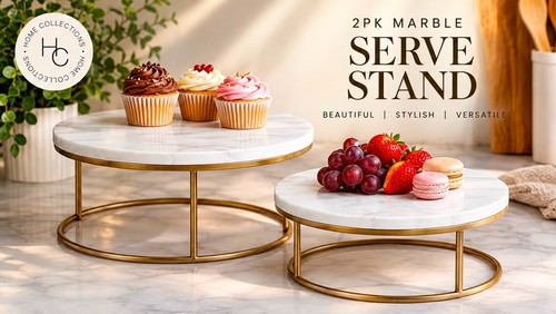 Pack marble serving stands - marble,