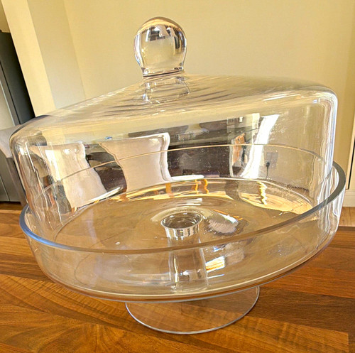 Clear round glass - clear, cake