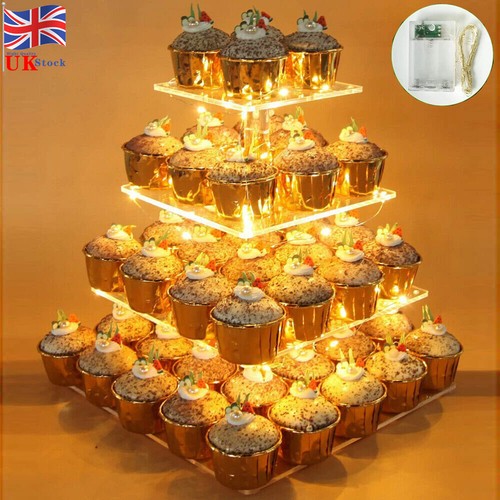 Led clear acrylic cupcake - clear,