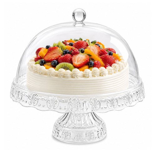 Cake stand with dome cover - cake,