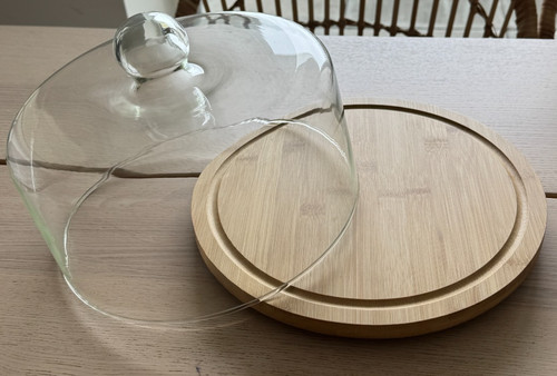 Rotating wood cake stand - wood,