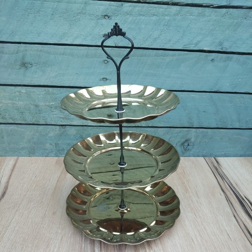 Gold tone metal tier - tone, cake