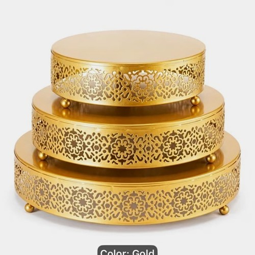 3pcs gold metal - 3pcs, cake