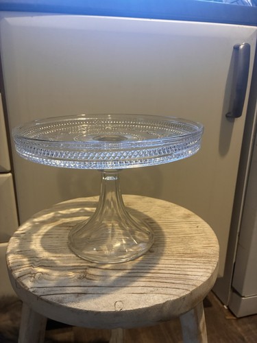 Cake stand clear glass tall - clear,