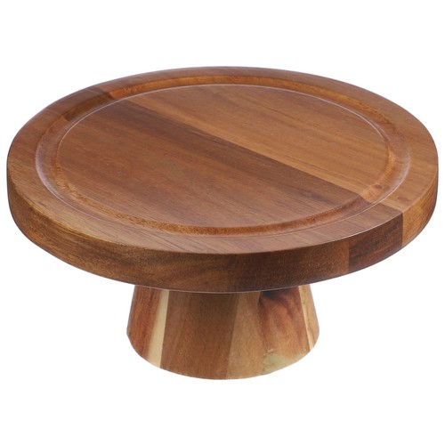 Footed wood cake - cake, stand