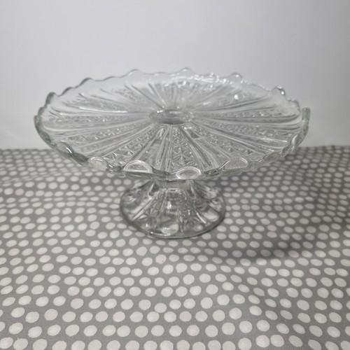 Vintage clear glass - vintage, pedestal