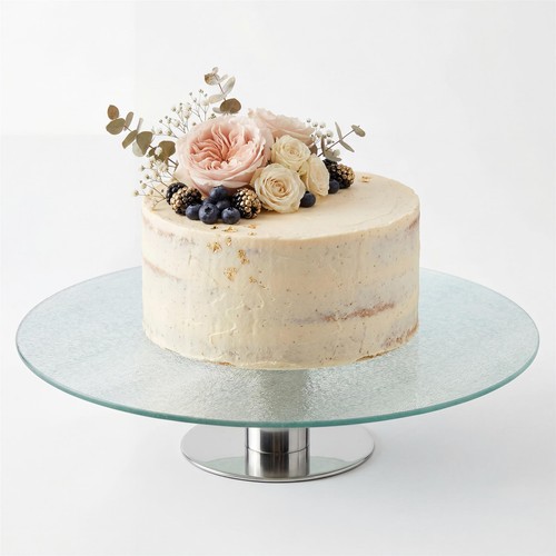 Large glass cake - cake, stand